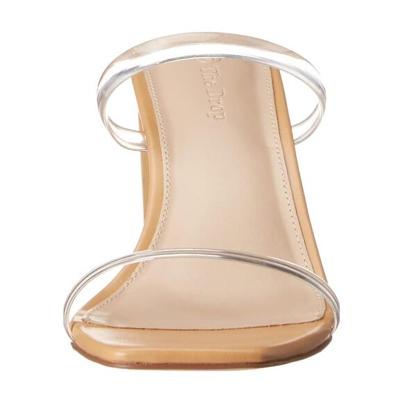 The Drop Women's Avery Square Toe Two Strap High Heeled Sandal, Clear, 11 - Picture 2 of 6